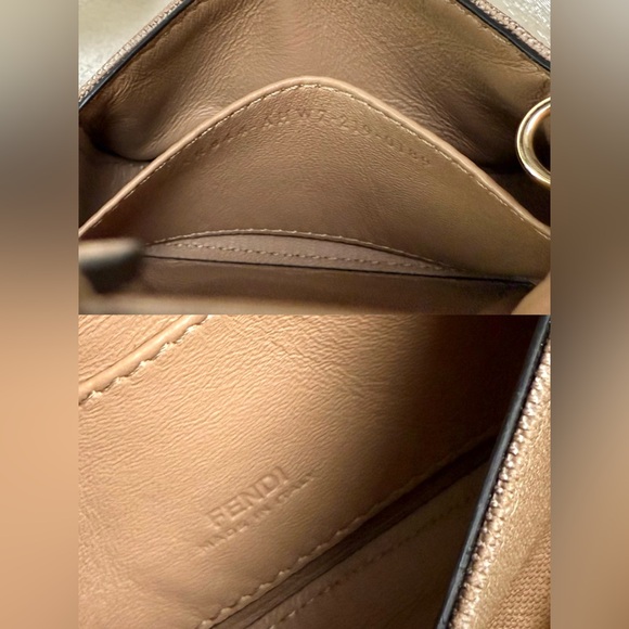 Fendi Kuban Canvas FF Embroidered Nano Baguette Bag Charm Grezzo Multicolor - Picture 16 of 17